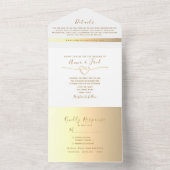 ミニマルモダン金ゴールド結婚ズ オールインワン招待状 (内側)