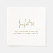 ミニマルモダン金ゴールド結婚ズ スタンダードカクテルナプキン (正面)