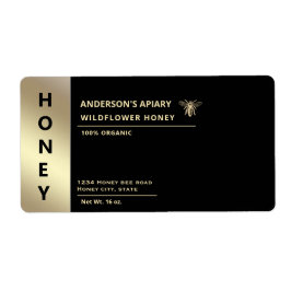 ミニマルモダン金ゴールド蜂蜜はちみつ ラベル