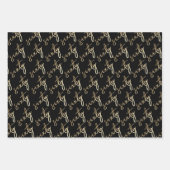 ミニマルモダン金ゴールド60歳の誕生日パーティー ラッピングペーパーシート (正面2)