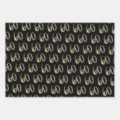 ミニマルモダン金ゴールド60歳の誕生日パーティー ラッピングペーパーシート (正面)