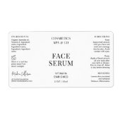ミニマルモダン顔血清ボトルラッパー製品 ラベル (正面)