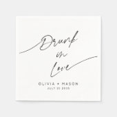 ミニマルモダン飲恋にお洒落結婚する スタンダードカクテルナプキン (正面)