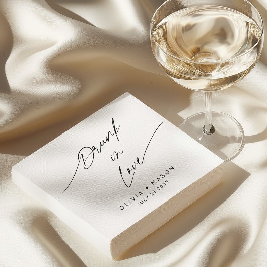 ミニマルモダン飲恋にお洒落結婚する スタンダードカクテルナプキン