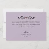 ミニマルモダン2枚の写真結婚の サンキューカード (裏面)