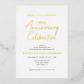 ミニマルモダン50周年結婚を祝う 箔招待状 (正面)