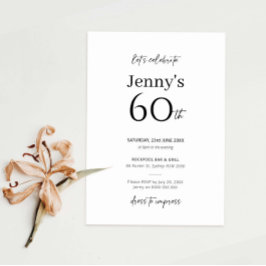 ミニマルモダン60th誕生日パーティーへの招待 招待状