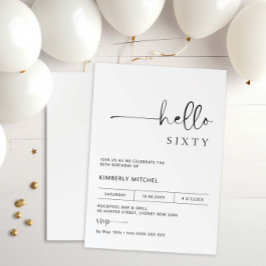 ミニマルモダン60th誕生日パーティーへの招待 招待状