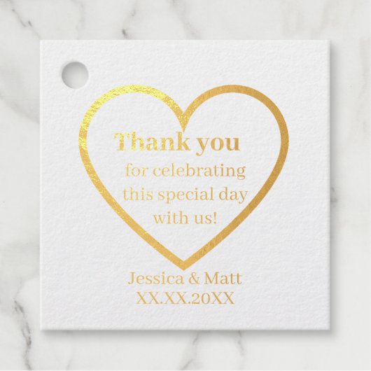 ミニマルモダン お礼の結婚式 フェイバータグ (正面)