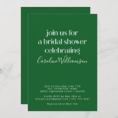 ミニマルモダン エメラルドグリーン ブライダルシャワー 招待状 (正面/裏面)