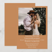 ミニマルモダン ゴールデンタン フォトウェディング 招待状 (正面/裏面)