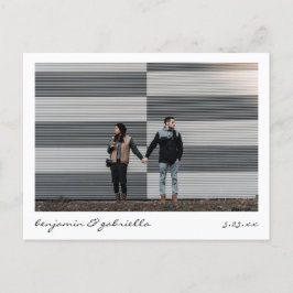 ミニマルモダン スクリプトレター フォト ウェディング 案内ポストカード