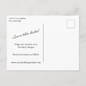 ミニマルモダン スクリプトレター フォト ウェディング 案内ポストカード (裏面)