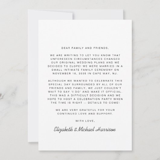 ミニマルモダン フォトエロープメント ウェディング (裏面)