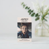 ミニマルモダン – フォトロゴQRコード名刺 名刺 (スタンド正面)