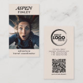 ミニマルモダン – フォトロゴQRコード名刺 名刺 (正面/裏面)