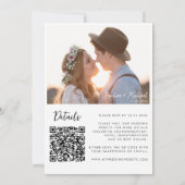 ミニマルモダン フォト詳細 QR ウェブサイト ウェディング 招待状 (裏面)