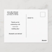 ミニマルモダン フォト ウェディング サンクス ポストカード (裏面)