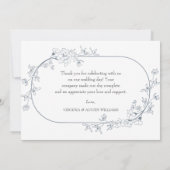 ミニマルモダン フラワー ウェディング サンクス カード (裏面)