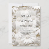 ミニマルモダン フラワー ウェディング 招待状 (正面)