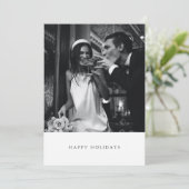 ミニマルモダン ブラックタイポグラフィー フォト ウェディング シーズンカード (スタンド正面)