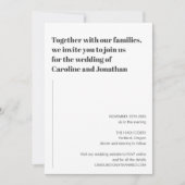 ミニマルモダン ブラックホワイト シンプルウェディング 招待状 (正面)