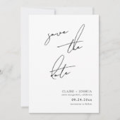 ミニマルモダン & 遊び心のあるスクリプトのSave the Date 招待状 (正面)