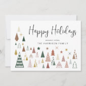 ミニマルモダンChristmas Trees写真 シーズンカード (正面)