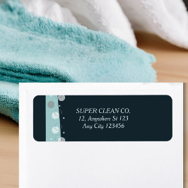 ミニマルモダンDark Blue Cleaning Services ラベル