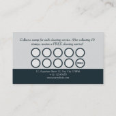 ミニマルモダンDark Blue Cleaning Services ロイヤリティカード (裏面)