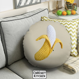 ミニマルモダンGrandmacore Cute Crochet Banana ラウンドクッション