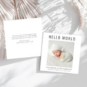ミニマルモダンHello World Photo誕生 案内状