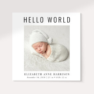 ミニマルモダンHello World Photo誕生 案内状