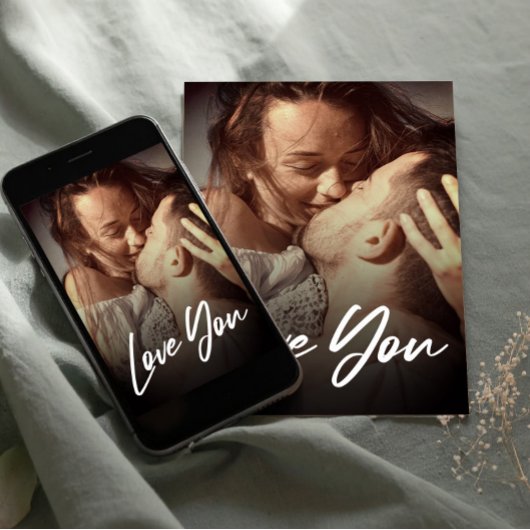 ミニマルモダンI Love You Photo Replace Insert ポストカード