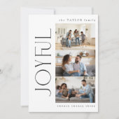 ミニマルモダンJoyful Family 3 Photo Christmas シーズンカード (正面)