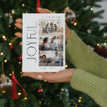 ミニマルモダンJoyful Family 3 Photo Christmas シーズンカード<br><div class="desc">今年の休暇を迎えモダンてミニマル、「Joyful Family 3 Photo Christmas Holiday Card」を撮影し、親密な家族と喜びの絶好の瞬間を捉える。このシックな黒と白のカードは、我々が望むミニマルモダンスタイルの完璧な具現化である。タイポグラフィのクリーンな行と編集は、より少ないでより多くのことを行う精神に役立つ。カードとシーズンの喜びは、ミニマルなシックとフェスティバル応援の間の完璧なバランスを打つ方法で残る。さらに、このカードはお尻であモダンり、スタイリッシュ物事を愛するミレニアル世代の家族に対して完璧でシンプルある。この家族の写真を季節の完璧な記念の写真にする。Joyful Family モダン 3 Photo Christmas Holiday Cardを使えば、今年の休暇の間に愛する人々に感謝の気持ちを表すミニマルために感性を犠牲にする必要はない。Copyrightベリーデザイン、すべての権利を留保。</div>