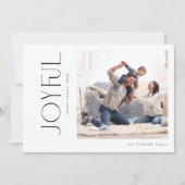 ミニマルモダンJoyful Family Photo Christmas シーズンカード (正面)