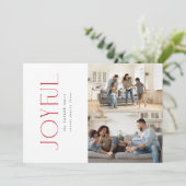 ミニマルモダンJoyful Red Family 2 Photo Christmas シーズンカード (スタンド正面)