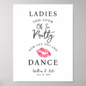 ミニマルモダンLADY BATHROOM結婚のサイン ポスター (正面)