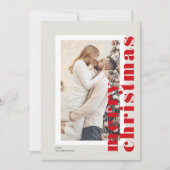 ミニマルモダンMerry ChristmasのScript Photo シーズンカード (正面)