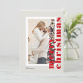 ミニマルモダンMerry ChristmasのScript Photo シーズンカード (スタンド正面)