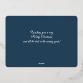 ミニマルモダンMerry Christmas Family写真 箔シーズンカード (裏面)