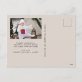 ミニマルモダンMerry Christmas Taupe写真 シーズンポストカード (裏面)
