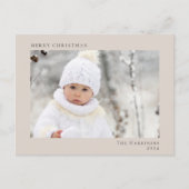 ミニマルモダンMerry Christmas Taupe写真 シーズンポストカード (正面)