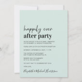 ミニマルモダンPhoto Mint Wedding Reception 招待状 (正面)