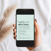 ミニマルモダンPhoto Mint Wedding Reception 招待状