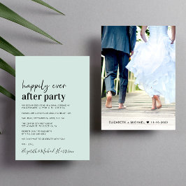 ミニマルモダンPhoto Mint Wedding Reception 招待状