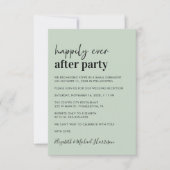 ミニマルモダンSage Green Wedding Reception 招待状 (正面)