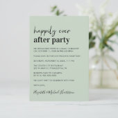 ミニマルモダンSage Green Wedding Reception 招待状 (スタンド正面)