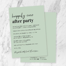 ミニマルモダンSage Green Wedding Reception 招待状